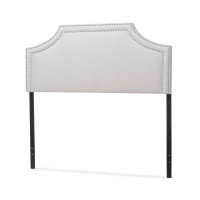 Baxton Studio BBT6566-Greyish Beige-King HB Avignon Upholstered King Size Headboard